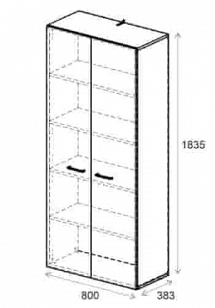Шкаф с высокими дверьми Арт.254Н005 Everprof EVO (800х383×1835) Шкаф с высокими дверьми Арт.254Н005 Everprof EVO (800х383×1835)